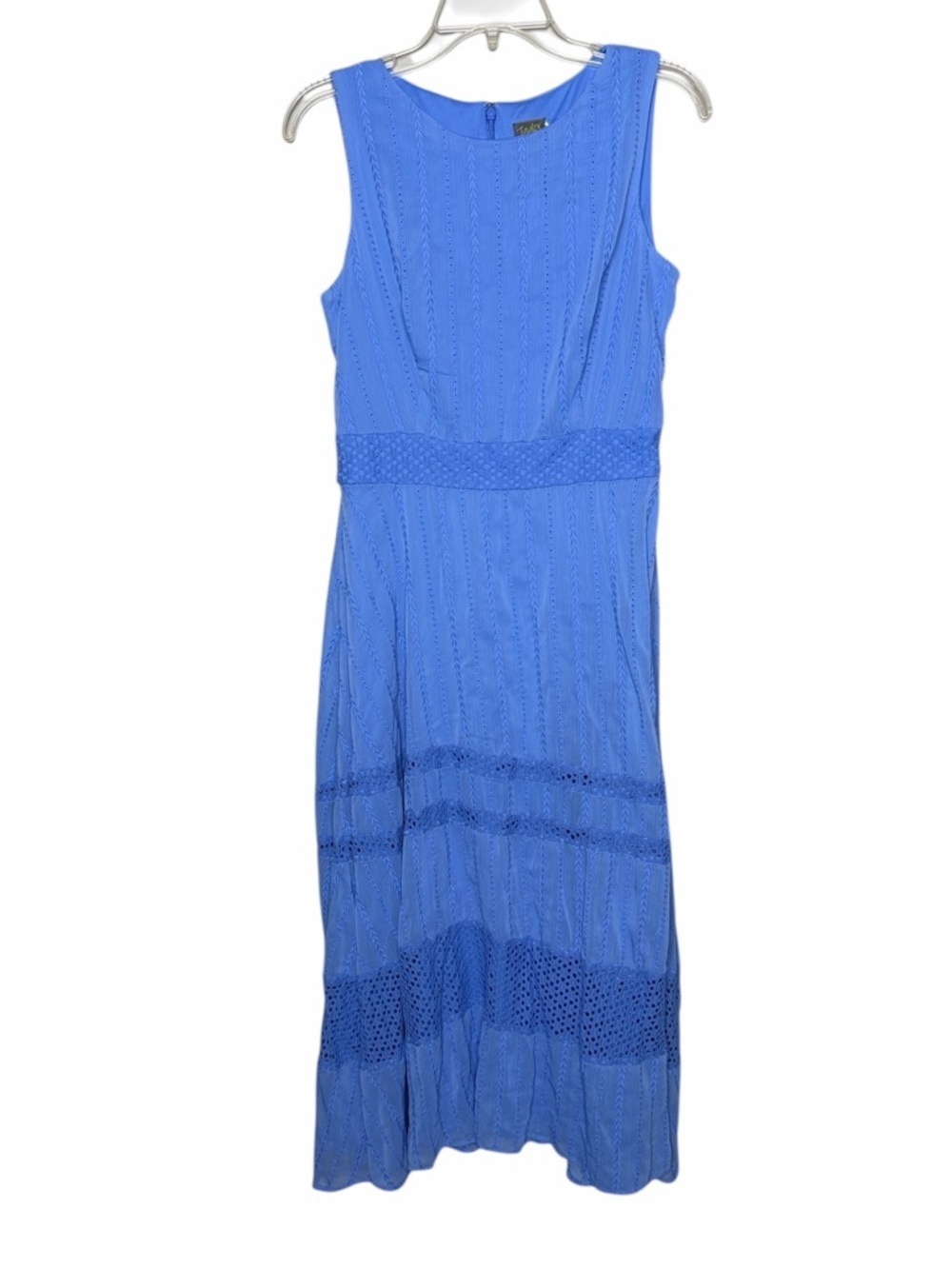 Taylor Sleeveless Blue Eyelet Maxi Dress